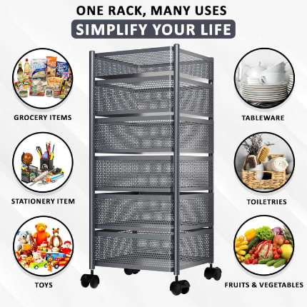 6 Layer Kitchen Storage Rack Square Shape